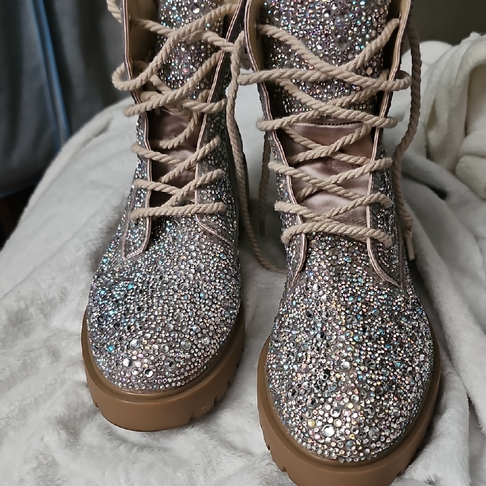 Sparkling Crystal Embellished Women's Boots